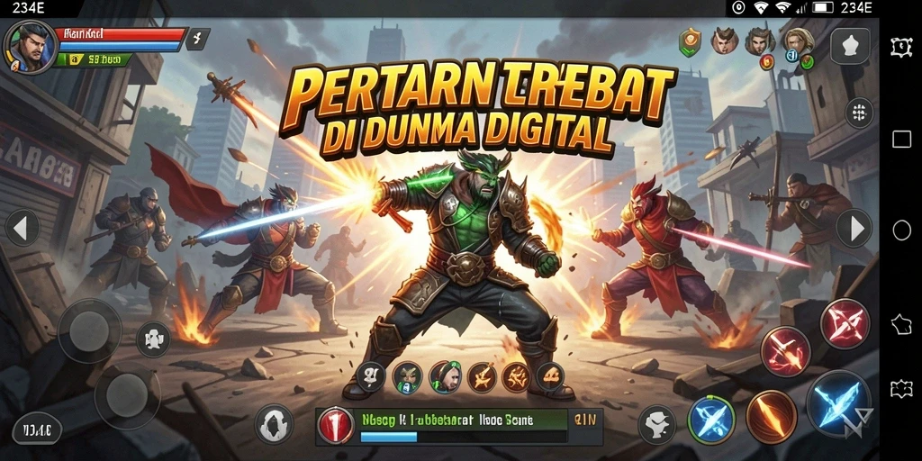 Gameplay seru dengan karakter unik dalam pertarungan.