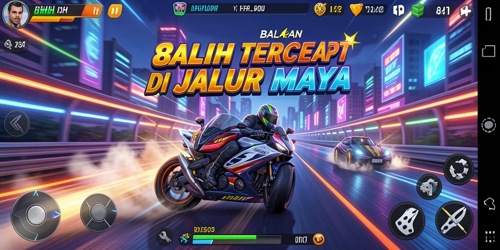 Tangkapan layar menunjukkan balapan mendebarkan dalam 8HHH.