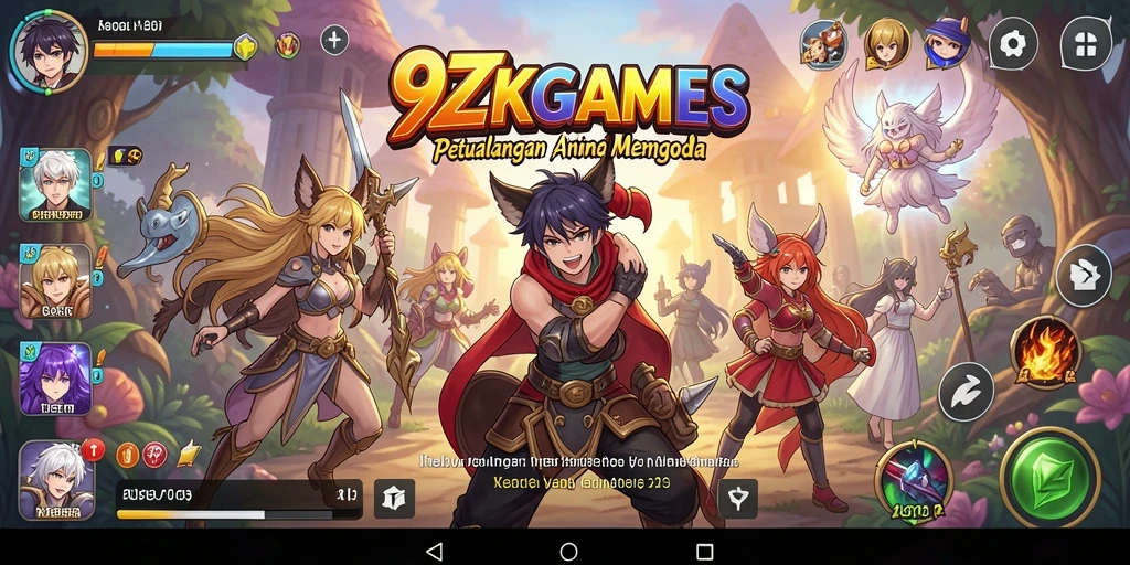 Tampilan gameplay menarik dari 9ZKGAMES dengan karakter anime ikonik.