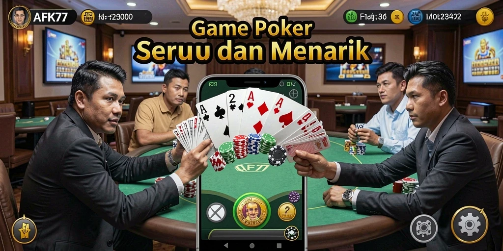 Screenshot gameplay AFK77 menampilkan keseruan bermain poker.