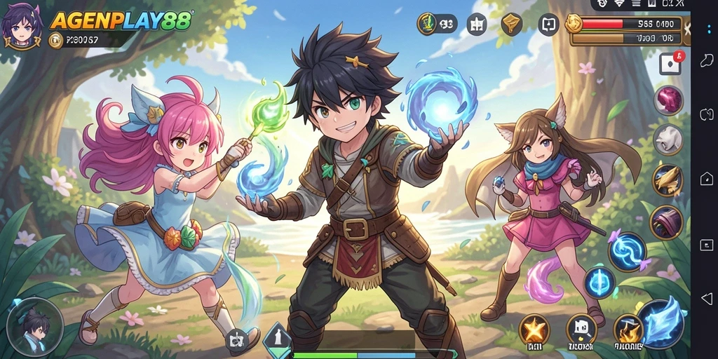 Tangkapan layar utama AGENPLAY88 menampilkan karakter Anime dengan aksi mendebarkan.