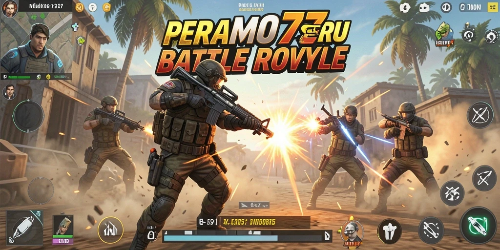 Tangkapan layar gameplay seru BROMO77 dalam aksi Battle Royale.