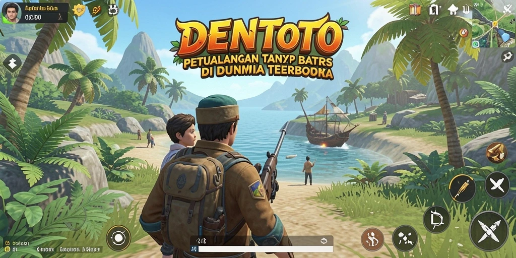 Tampilan gameplay DENTOTO yang penuh aksi di dunia terbuka.