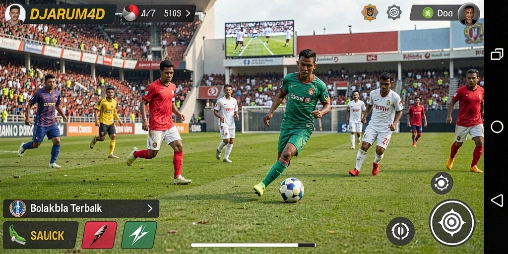 Tampilan seru dari gameplay sepak bola di DJARUM4D.