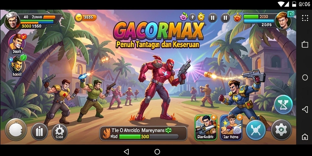 Tampilan gameplay seru dengan karakter warna-warni di GACORMAX.