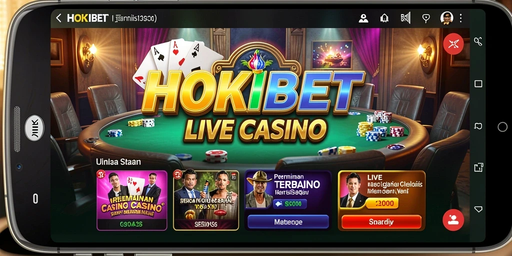 Tangkapan layar HOKIBET menampilkan dealer langsung dalam permainan Live Casino.