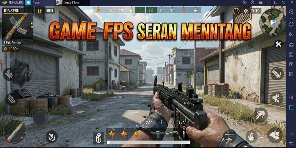 Gameplay IDNSERU yang intens menampilkan aksi tembak-menembak yang mendebarkan.