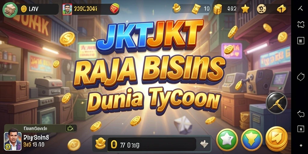 Screenshot gameplay JKTJKT menunjukkan aksi seru di dunia bisnis.