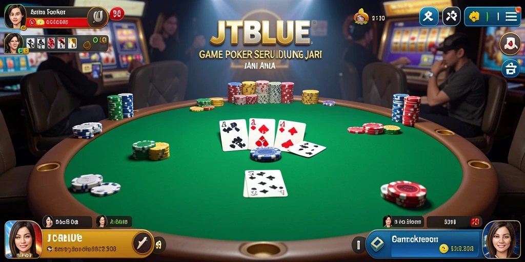 Tampilan gameplay poker yang seru dan mendebarkan di JTBLUE.