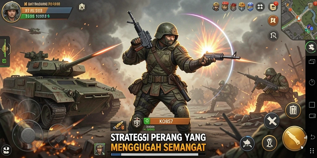 Tampilan gameplay KO857 yang intens dan strategis.