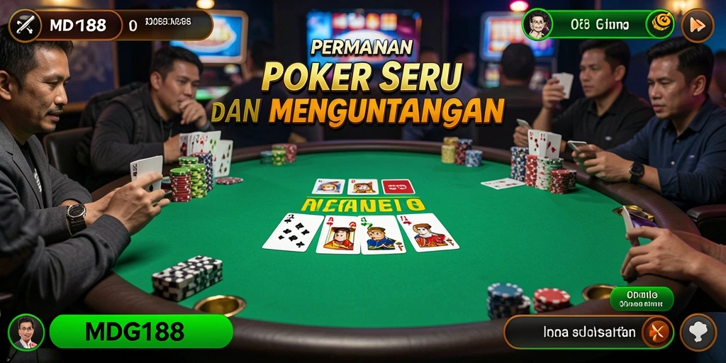 Tampilan gameplay menarik dari MDG188 dengan suasana Poker yang menggembirakan.