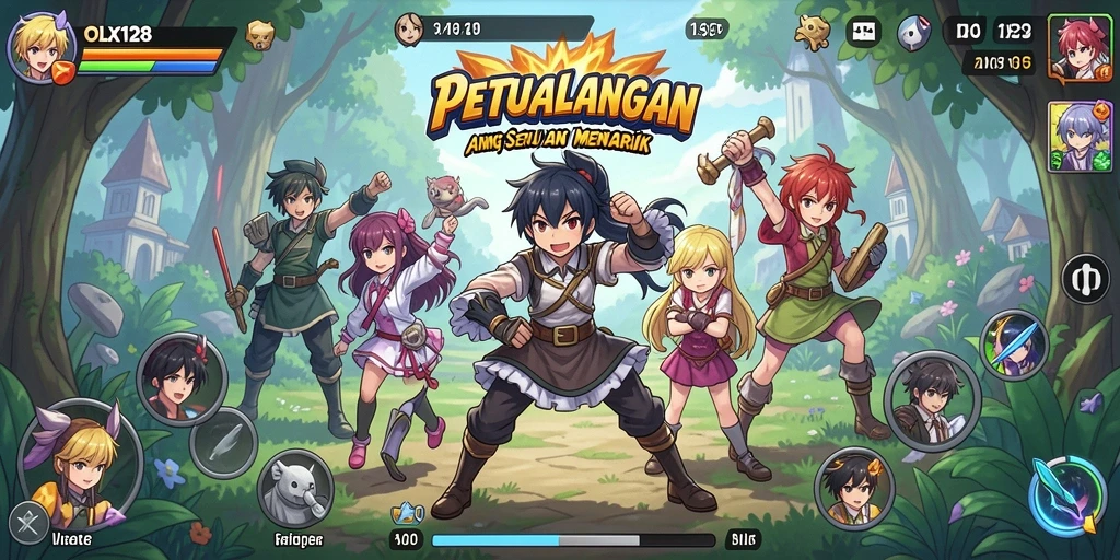 Gameplay menarik dalam dunia anime yang penuh petualangan.