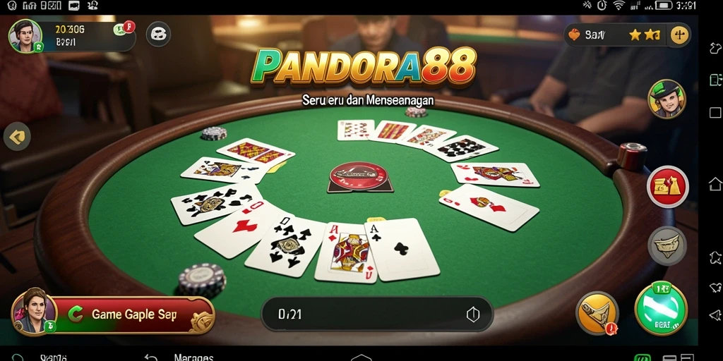 Screenshot gameplay Gaple di PANDORA88 menampilkan serunya bermain.