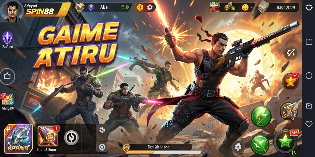 Tampilan gameplay SPIN88 yang intens dan dinamis.