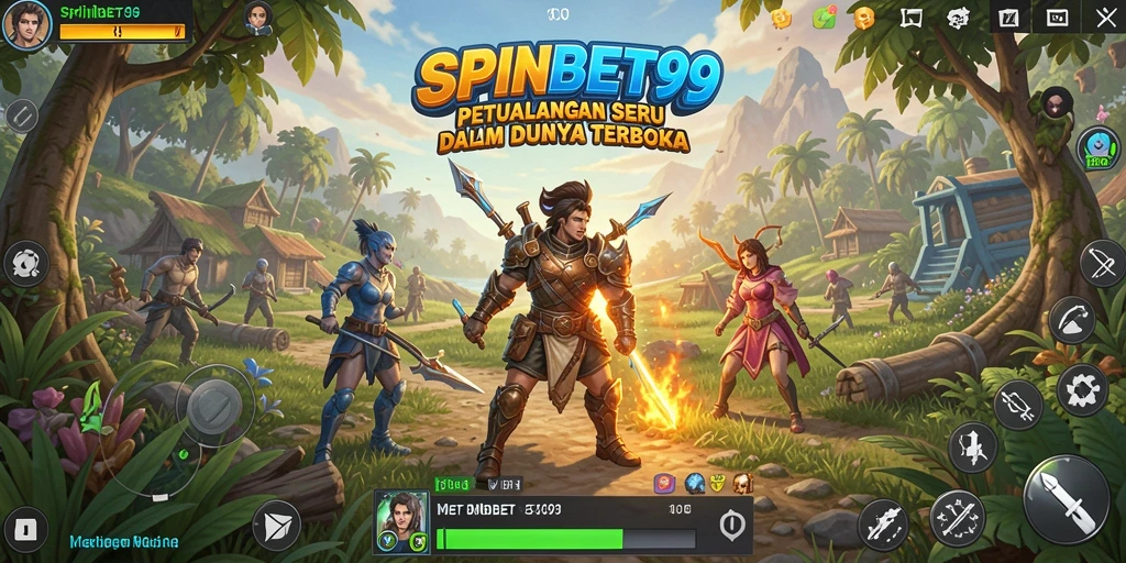 Screenshot SPINBET99 menampilkan aksi petualangan di dunia terbuka.