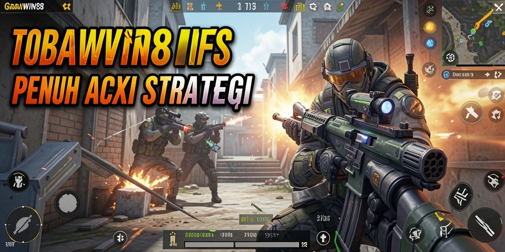 Tangkapan layar TOBAWIN88 menampilkan pertarungan FPS yang mendebarkan.