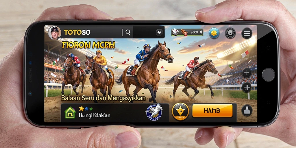 Tampilan gameplay balapan yang mendebarkan di TOTO80.
