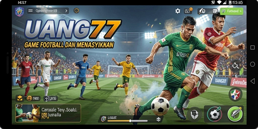 Gameplay seru dalam UANG77 yang menggambarkan pertandingan sepak bola.