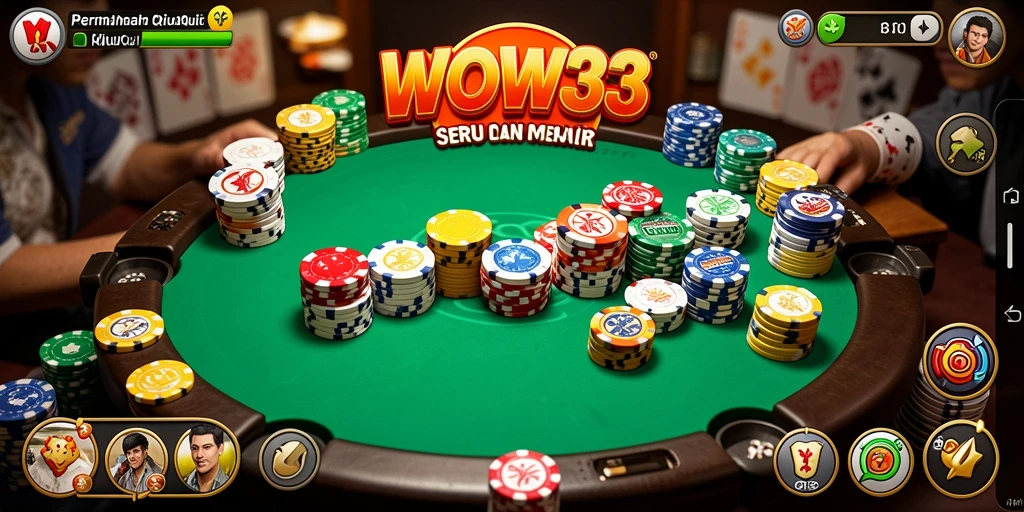 Screenshot WOW33 menunjukkan aksi seru permainan QiuQiu.